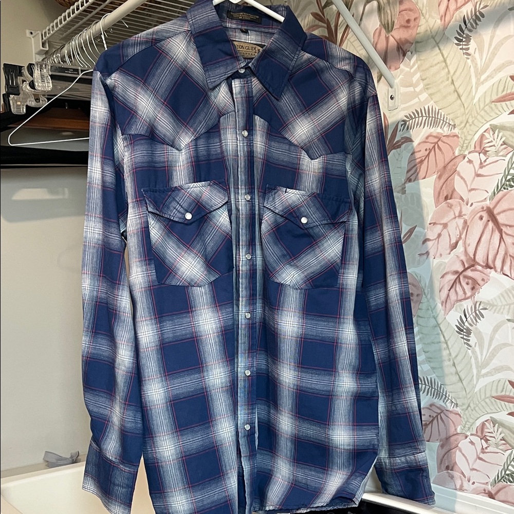 Vintage western charm Retro cowboy shirt size Large like Landman cowboys wear